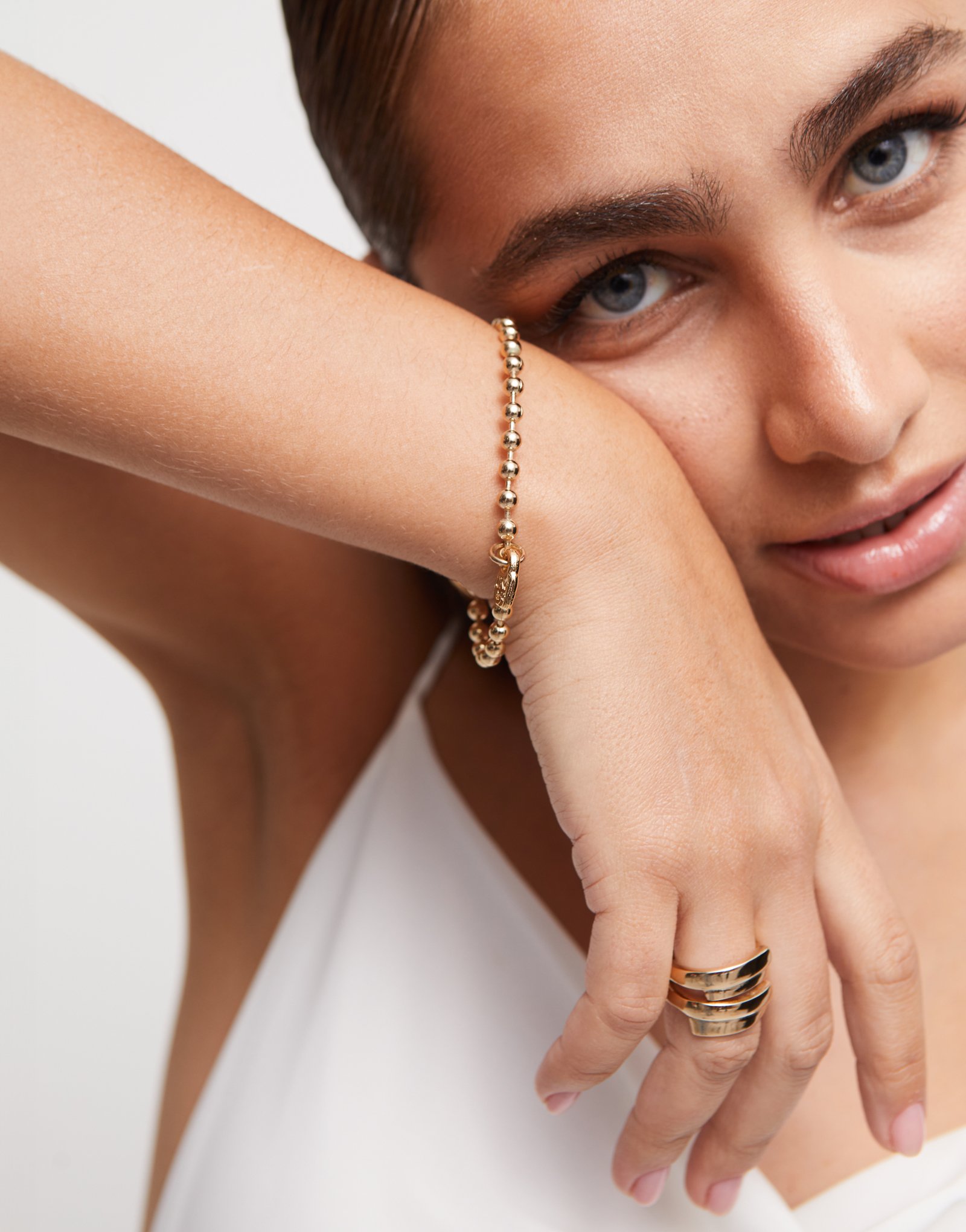 Bracciale a sferette placcato oro 18k, Dorado, large thumbnail